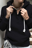 Fashion Casual Solid Split Joint Hooded Collar Tops