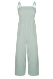 Fashion Casual Solid Split Joint Spaghetti Strap Loose Jumpsuits