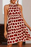 Fashion Casual Dot Backless Halter A Line Dresses