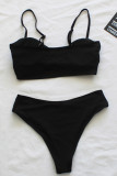 Fashion Simplicity Solid Split Joint Swimwears