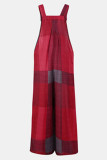 Fashion Street Print Split Joint Spaghetti Strap Loose Jumpsuits