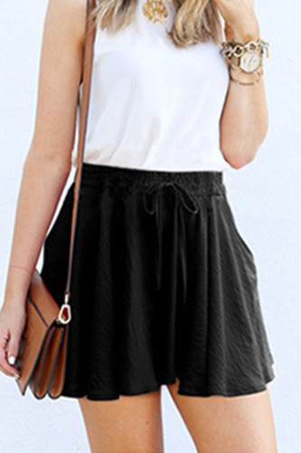 Fashion Casual Solid Frenulum Loose High Waist Bottoms