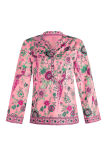 Street Print Split Joint Buttons Mandarin Collar Tops