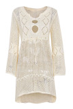 Fashion Vacation Solid Hollowed Out Swimwears Cover Up