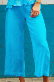 Fashion Casual Solid Loose Wide Leg Bottoms