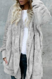 Fashion Casual Solid Split Joint Hooded Collar Outerwear