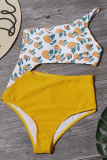 Vacation Print Split Joint Swimwears