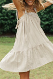 Fashion Casual Solid Split Joint Spaghetti Strap Princess Dresses