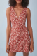 Fashion Elegant Floral Buckle V Neck A Line Dresses