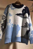 Casual Print O Neck Tops