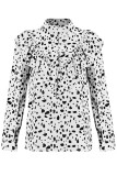 Fashion Casual Polka Dot Split Joint O Neck Tops