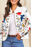 Fashion Street Print Split Joint Mandarin Collar Outerwear