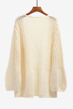Casual Solid Hollowed Out Tops