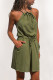 Fashion Simplicity Print Split Joint Spaghetti Strap A Line Dresses