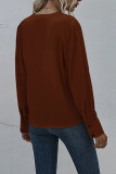 Fashion Street Solid Split Joint V Neck Tops