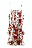 Fashion Street Tie Dye Split Joint Spaghetti Strap Waist Skirt Dresses