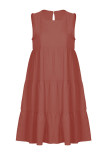 Fashion Casual Solid Split Joint O Neck Princess Dresses