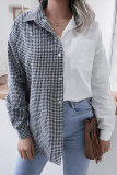 Fashion Casual Solid Split Joint Turndown Collar Tops