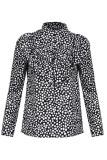 Fashion Casual Polka Dot Split Joint O Neck Tops
