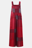 Fashion Street Print Split Joint Spaghetti Strap Loose Jumpsuits