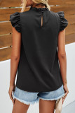 Fashion Street Solid Split Joint O Neck Tops