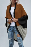 Casual Patchwork Contrast Tops Sweater