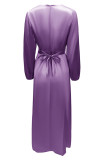 Fashion Celebrities Solid Split Joint O Neck A Line Dresses