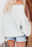 Casual Striped Basic V Neck Tops Sweater