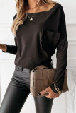 Fashion Casual Solid Split Joint O Neck Tops