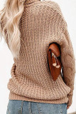 Fashion Casual Solid Split Joint Turtleneck Tops