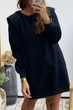 Fashion Casual Solid Split Joint O Neck Pencil Skirt Dresses