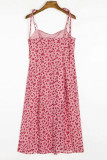Fashion Casual Print Frenulum Slit Spaghetti Strap Printed Dresses
