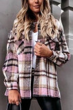 Fashion Daily Adult Plaid Cardigan Turndown Collar Tops