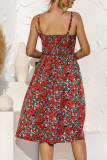 Fashion Casual Print Split Joint Spaghetti Strap A Line Dresses