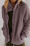 Solid Split Joint Buckle Mandarin Collar Outerwear
