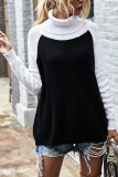 Fashion Casual Solid Split Joint Turtleneck Tops
