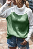 Fashion Casual Solid Split Joint Turtleneck Tops