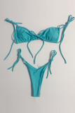 Fashion Simplicity Solid Frenulum Swimwears