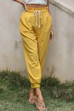 Fashion Casual Solid Without Belt Loose High Waist Harlan Bottoms
