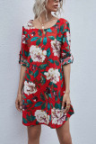 Fashion Casual Print O Neck A Line Dresses