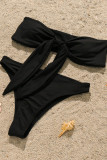Fashion Sexy Solid Frenulum Swimwears