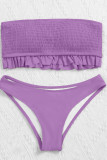 Fashion Simplicity Solid Split Joint Swimwears