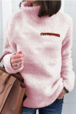 Fashion Street Solid Split Joint Turtleneck Tops
