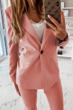 Elegant Solid Split Joint Buttons Turn-back Collar Outerwear