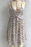 Casual Elegant Floral Split Joint Stringy Selvedge V Neck A Line Dresses