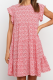 Elegant Floral Split Joint O Neck A Line Dresses