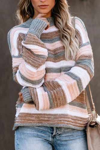 Fashion Street Striped O Neck Tops