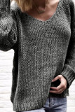 Fashion Casual Solid V Neck Tops