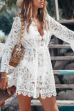 Fashion Vacation Solid Hollowed Out Split Joint Swimwears