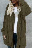 Fashion Street Solid Split Joint Hooded Collar Outerwear